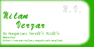 milan verzar business card